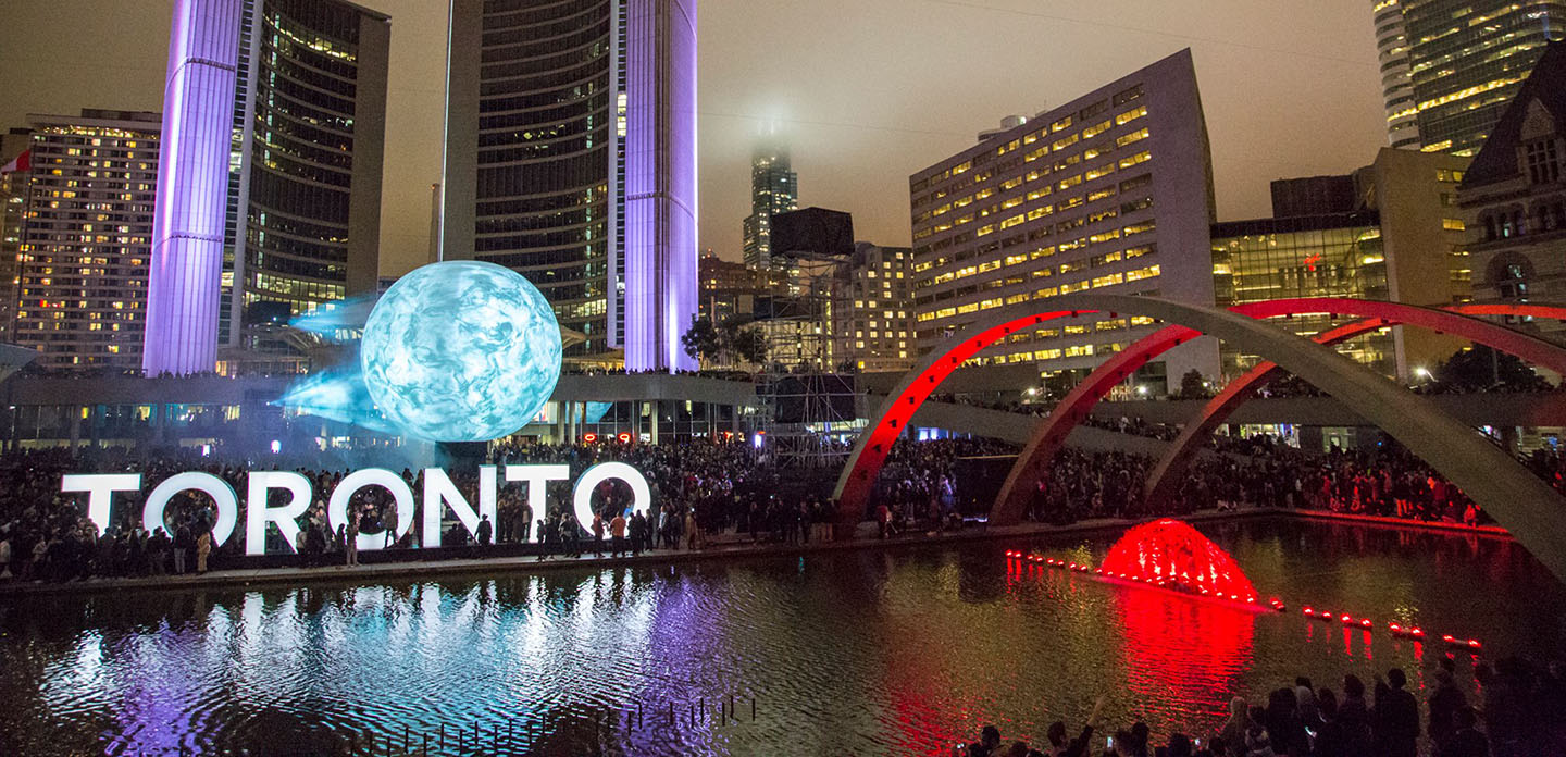 Photo of Nuit Blanche project Death of the Sun at City Hall in Toronto at City Hall in Toronto.